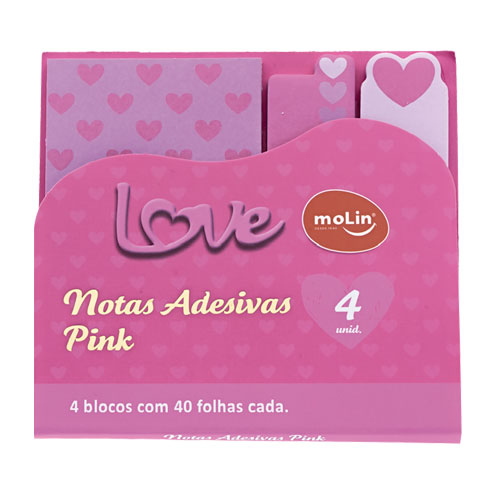 BLOCO DE NOTAS ADESIVAS LOVE PINK – 31594