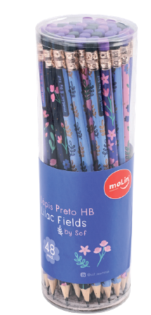 LÁPIS PRETO HB COM BORRACHA LILAC FIELDS – 31655