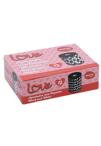 APONTADOR METÁLICO LOVE BLACK AND WHITE – 22891