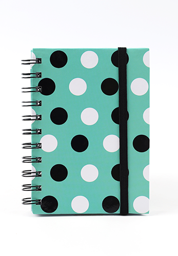 CADERNO A6 ARGOLADO GRENN DOTS – 40017