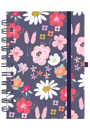 CADERNO A6 ARGOLADO FLOWERS – 40032