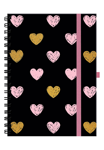 CADERNO COLLEGE ARGOLADO BLACK HEART – 40050