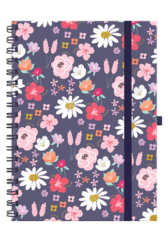 CADERNO COLLEGE ARGOLADO FLOWERS- 40030