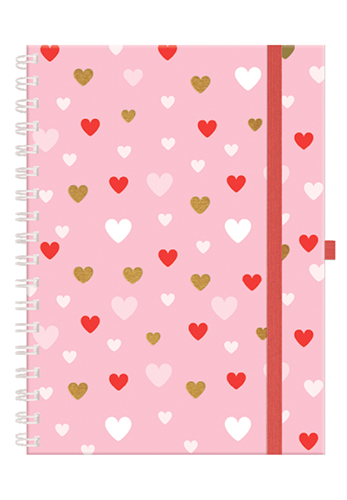 CADERNO COLLEGE ARGOLADO PINK HEART – 40055