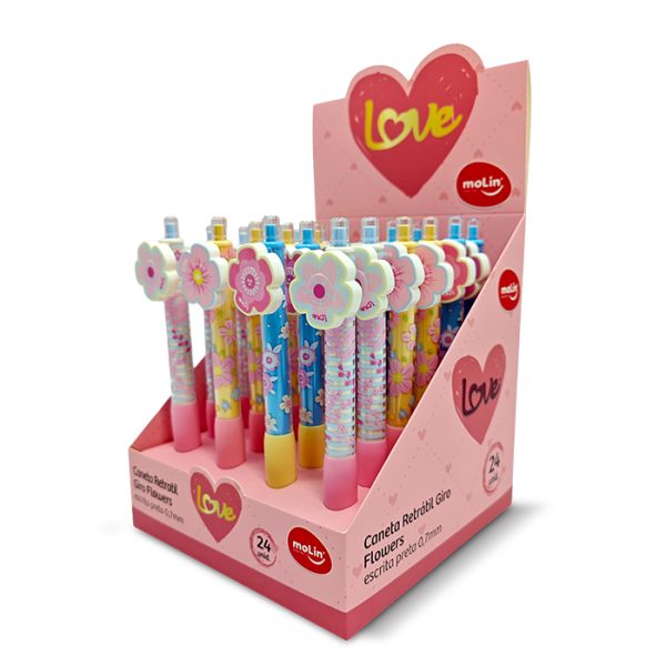 CANETA RETRÁTIL LOVE GIRO 0,7 MM – 1358