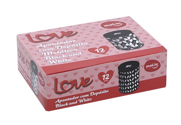 APONTADOR METÁLICO LOVE BLACK AND WHITE – 22891